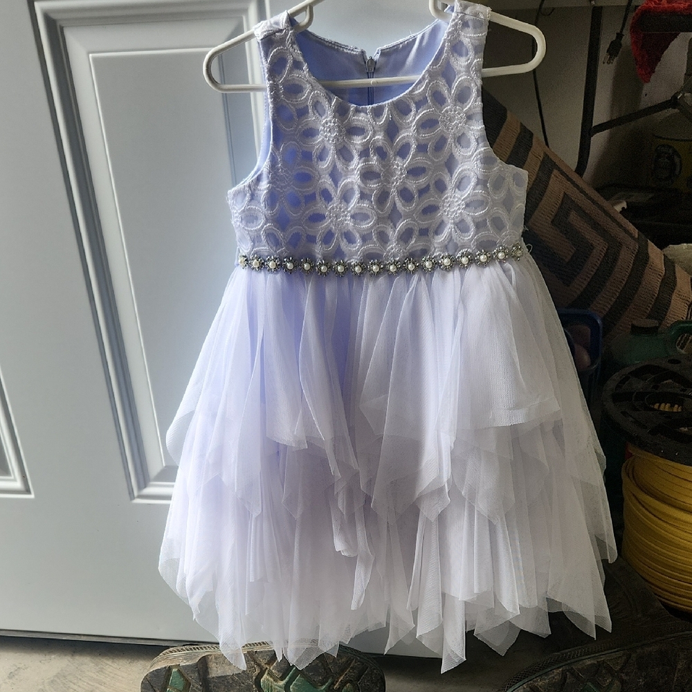 Cinderella White and Silver Toddler Dress